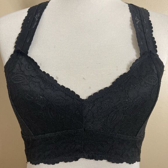 Intimately Free People Bralette Black Sheer Floral Lace Pull Over Sexy - Picture 7 of 12
